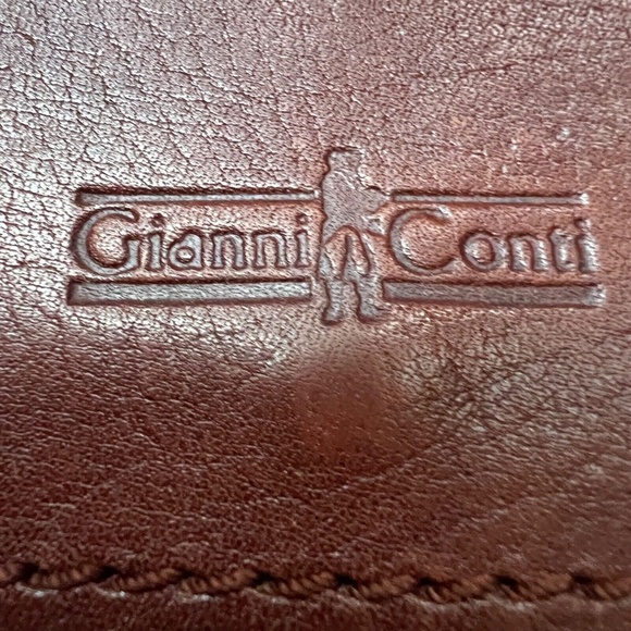 Gianni Conti Crossbody Bag Leather Flap Brown Small Long Strap Magnetic Snap - Picture 3 of 8